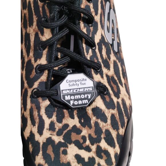 Skechers Work Sure TrackSaivy EH Comp Toe Leather Shoes Leopard Womens Size US 9 - Picture 5 of 10